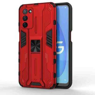 For OPPO A55 5G Supersonic PC + TPU Shock-proof Protective Case with Holder(Red)