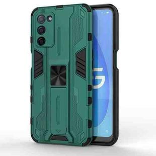 For OPPO A55 5G Supersonic PC + TPU Shock-proof Protective Case with Holder(Green)