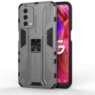 For OPPO A93 5G Supersonic PC + TPU Shock-proof Protective Case with Holder(Gray)