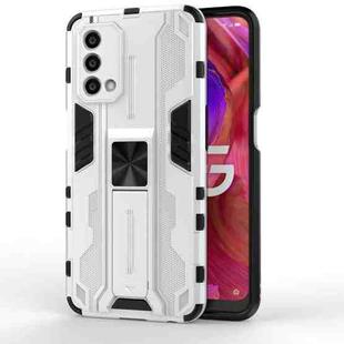 For OPPO A93 5G Supersonic PC + TPU Shock-proof Protective Case with Holder(Silver)