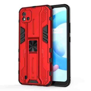 For OPPO Realme C20 Supersonic PC + TPU Shock-proof Protective Case with Holder(Red)