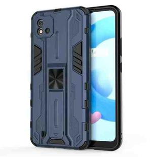 For OPPO Realme C20 Supersonic PC + TPU Shock-proof Protective Case with Holder(Dark Blue)