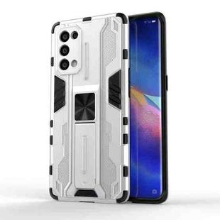 For OPPO Reno5 Pro 5G Supersonic PC + TPU Shock-proof Protective Case with Holder(Silver)