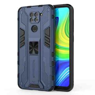 For Xiaomi Redmi Note 9 Supersonic PC + TPU Shock-proof Protective Case with Holder(Dark Blue)