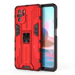 For Xiaomi Redmi Note 10 4G Supersonic PC + TPU Shock-proof Protective Case with Holder(Red)
