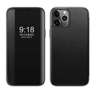 Magnetic Side Window View Shockproof Horizontal Flip Leather Case For iPhone 11(Black)