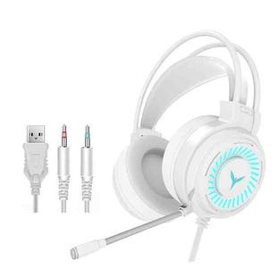 2 PCS G58 Head-Mounted Gaming Wired Headset with Microphone, Cable Length: about 2m, Color:White Colorful 3.5mm Version