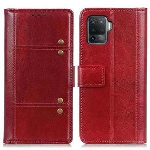 For OPPO A94 Peas Crazy Horse Texture Horizontal Flip Leather Case with Holder & Card Slots & Wallet(Red)