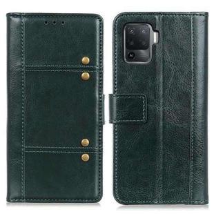 For OPPO A94 Peas Crazy Horse Texture Horizontal Flip Leather Case with Holder & Card Slots & Wallet(Green)