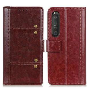 For Sony Xperia 1 III Peas Crazy Horse Texture Horizontal Flip Leather Case with Holder & Card Slots & Wallet(Brown)