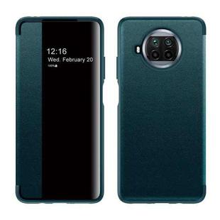 For Xiaomi Mi 10T Lite Magnetic Side Window View Shockproof Horizontal Flip Leather Case(Green)
