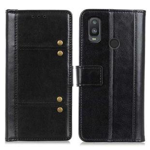 For alcatel 1L (2021) Peas Crazy Horse Texture Horizontal Flip Leather Case with Holder & Card Slots & Wallet(Black)