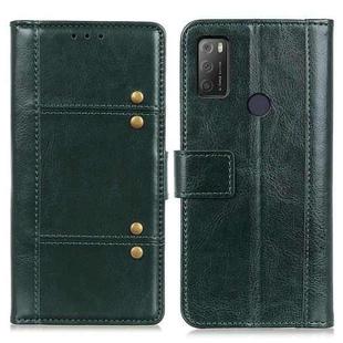 For alcatel 3L (2021) Peas Crazy Horse Texture Horizontal Flip Leather Case with Holder & Card Slots & Wallet(Green)