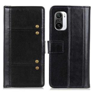For Xiaomi Redmi K40 Peas Crazy Horse Texture Horizontal Flip Leather Case with Holder & Card Slots & Wallet(Black)