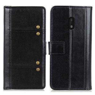 For Nokia C1 Plus Peas Crazy Horse Texture Horizontal Flip Leather Case with Holder & Card Slots & Wallet(Black)