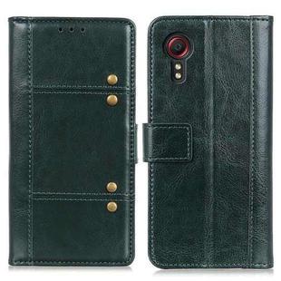 For Samsung Galaxy Xcover 5 Peas Crazy Horse Texture Horizontal Flip Leather Case with Holder & Card Slots & Wallet(Green)