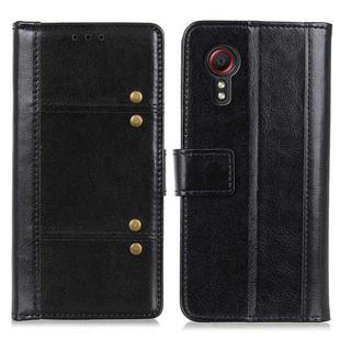 For Samsung Galaxy Xcover 5 Peas Crazy Horse Texture Horizontal Flip Leather Case with Holder & Card Slots & Wallet(Black)