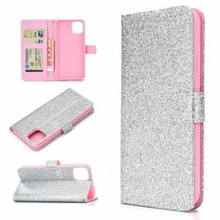 For Xiaomi Mi 11 Glitter Powder Horizontal Flip Leather Case with Card Slots & Holder & Photo Frame & Wallet(Silver)