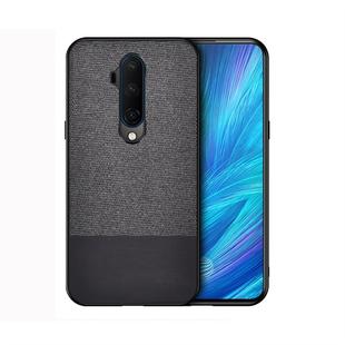 For OnePlus 7T Pro Shockproof Splicing PU + Cloth Protective Case(Black)