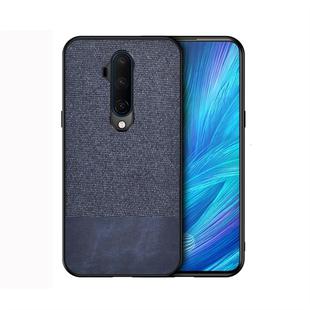 For OnePlus 7T Pro Shockproof Splicing PU + Cloth Protective Case(Blue)