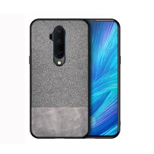 For OnePlus 7T Pro Shockproof Splicing PU + Cloth Protective Case(Grey)