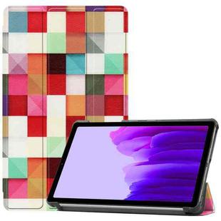 For Samsung Galaxy Tab A7 Lite T225 Colored Drawing Pattern Horizontal Flip Leather Case with Three-folding Holder(Magic Cube)