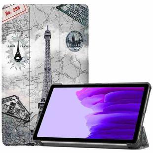 For Samsung Galaxy Tab A7 Lite T225 Colored Drawing Pattern Horizontal Flip Leather Case with Three-folding Holder & Sleep / Wake-up Function(Retro Tower)