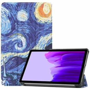 For Samsung Galaxy Tab A7 Lite T225 Colored Drawing Pattern Horizontal Flip Leather Case with Three-folding Holder(Starry Sky)