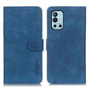 For OnePlus 9R KHAZNEH Retro Texture PU + TPU Horizontal Flip Leather Case with Holder & Card Slots & Wallet(Blue)