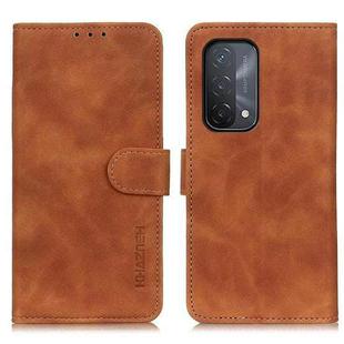 For OPPO A93 5G / A54 5G / A74 5G KHAZNEH Retro Texture PU + TPU Horizontal Flip Leather Case with Holder & Card Slots & Wallet(Brown)