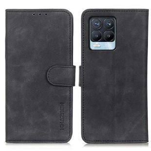 For OPPO Realme 8 / 8 Pro KHAZNEH Retro Texture PU + TPU Horizontal Flip Leather Case with Holder & Card Slots & Wallet(Black)