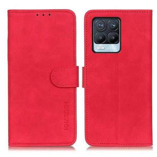 For OPPO Realme 8 / 8 Pro KHAZNEH Retro Texture PU + TPU Horizontal Flip Leather Case with Holder & Card Slots & Wallet(Red)