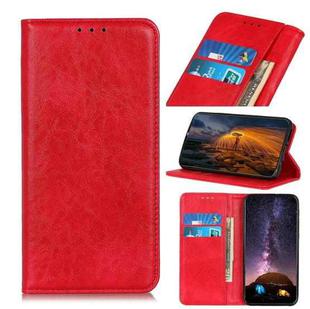 For OnePlus 9R Magnetic Crazy Horse Texture Horizontal Flip Leather Case with Holder & Card Slots & Wallet(Red)