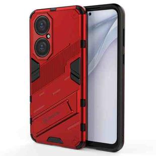 For Huawei P50 Punk Armor 2 in 1 PC + TPU Shockproof Case with Invisible Holder(Red)