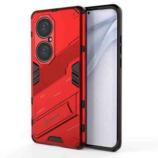 For Huawei P50 Pro Punk Armor 2 in 1 PC + TPU Shockproof Case with Invisible Holder(Red)