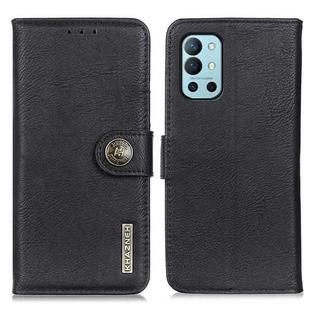 For OnePlus 9R KHAZNEH Cowhide Texture Horizontal Flip Leather Case with Holder & Card Slots & Wallet(Black)
