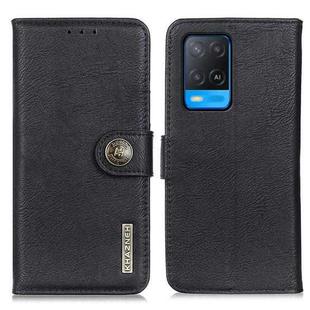 For OPPO A54 4G KHAZNEH Cowhide Texture Horizontal Flip Leather Case with Holder & Card Slots & Wallet(Black)