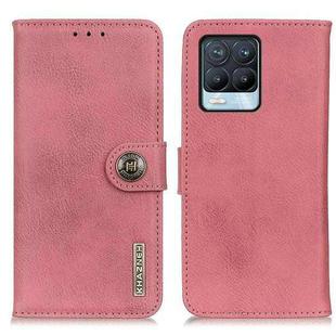 For OPPO Realme 8 / 8 Pro KHAZNEH Cowhide Texture Horizontal Flip Leather Case with Holder & Card Slots & Wallet(Pink)