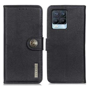 For OPPO Realme 8 / 8 Pro KHAZNEH Cowhide Texture Horizontal Flip Leather Case with Holder & Card Slots & Wallet(Black)