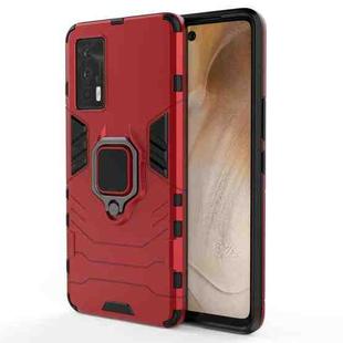 For vivo iQOO Neo5 PC + TPU Shockproof Protective Case with Magnetic Ring Holder(Red)