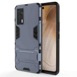 For vivo iQOO Neo5 PC + TPU Shockproof Protective Case with Holder(Navy Blue)