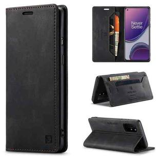 For OnePlus 8T AutSpace A01 Retro Skin-feel Crazy Horse Texture Horizontal Flip Leather Case with Holder & Card Slots & Wallet & RFID(Black)