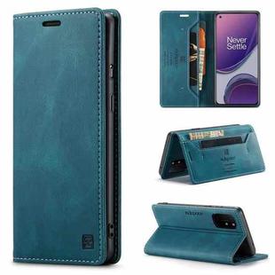 For OnePlus 8T AutSpace A01 Retro Skin-feel Crazy Horse Texture Horizontal Flip Leather Case with Holder & Card Slots & Wallet & RFID(Blue)