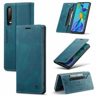 For Huawei P30 AutSpace A01 Retro Skin-feel Crazy Horse Texture Horizontal Flip Leather Case with Holder & Card Slots & Wallet & RFID(Blue)
