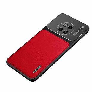 For Huawei Mate 20 Pro Frosted Metal + Leather Texture Protective Case (Red)