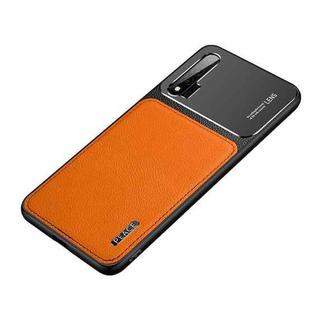 For Huawei nova 6 Frosted Metal + Leather Texture Protective Case (Orange)