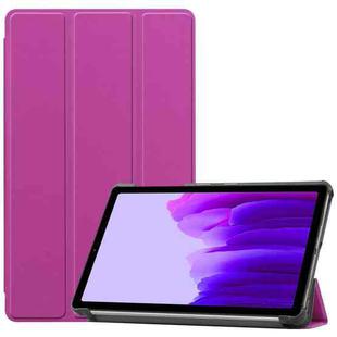 For Samsung Galaxy Tab A7 Lite T225 Custer Pattern Pure Color Horizontal Flip Leather Case with Three-folding Holder(Purple)