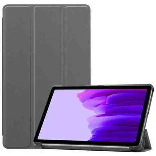 For Samsung Galaxy Tab A7 Lite T225 Custer Pattern Pure Color Horizontal Flip Leather Case with Three-folding Holder(Grey)