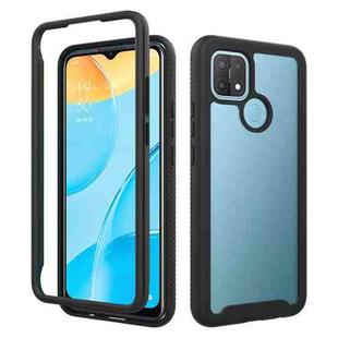 For OPPO A15 Starry Sky Solid Color Series Shockproof PC + TPU Protective Case(Black)