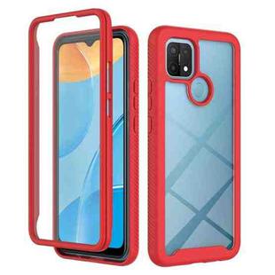 For OPPO A15 Starry Sky Solid Color Series Shockproof PC + TPU Protective Case(Red)